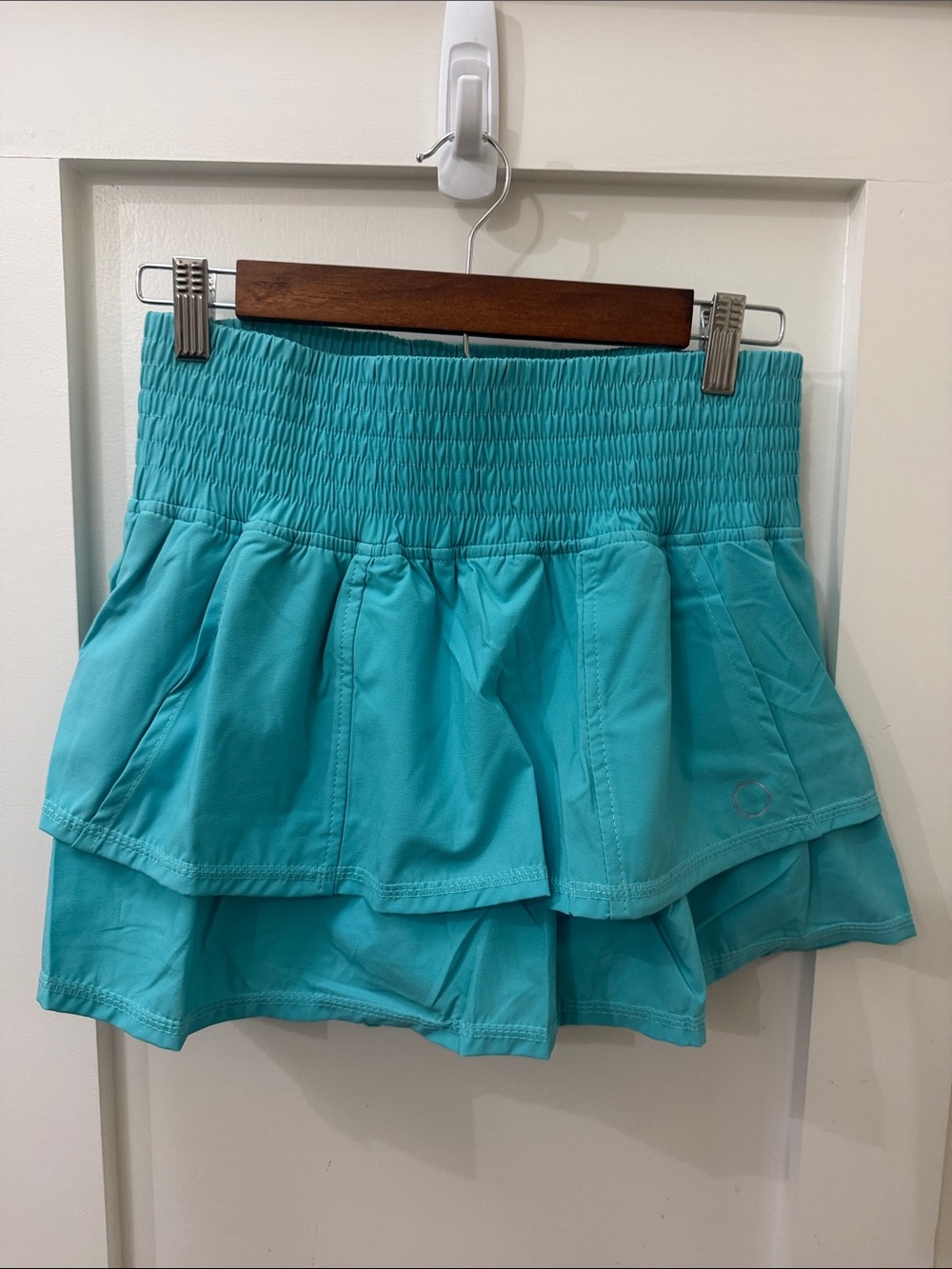 Aqua Tiered Women’s Skort with Smocked Waistband
